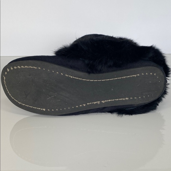 Vintage Y2K Muk Luks Black Fur Moccasin Boots 8 - Picture 7 of 15